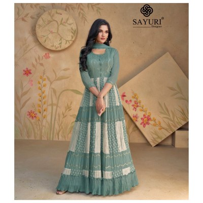 Floral vol 2 by Sayuri designer real georgette embroidered gown catalogue at affordable rate gown catalogs