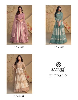 Floral vol 2 by Sayuri designer real georgette embroidered gown catalogue at affordable rate gown catalogs