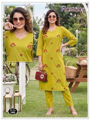 Florance Dhabu Cotton Plain Co-Ord Set with Embroidery Work co ord set catalogs