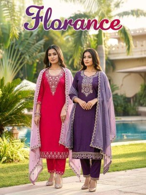 Florance Heavy Cotton Silk Kurti Pant with Dupatta wholesale catalogs