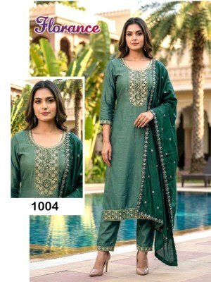 Florance Heavy Cotton Silk Kurti Pant with Dupatta kurti pant with dupatta Catalogs