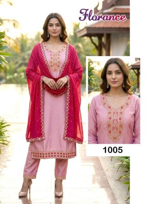 Florance Heavy Cotton Silk Kurti Pant with Dupatta kurti pant with dupatta Catalogs