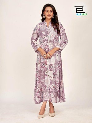 Florida by Blue hills Exclusive reyon printed Flair kurti  in affordable rate kurtis catalogs