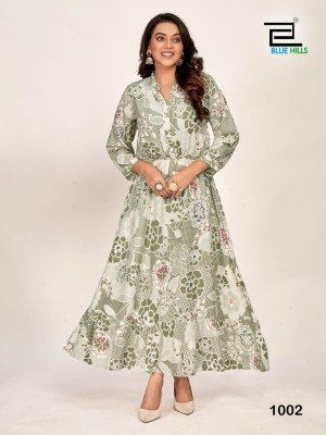 Florida by Blue hills Exclusive reyon printed Flair kurti  in affordable rate kurtis catalogs