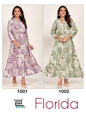 Florida by Blue hills Exclusive reyon printed Flair kurti  in affordable rate kurtis catalogs