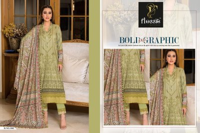 Flossie present Firdous lawn pure cotton unique embroidered Pakistani suit catalogue at wholesale price pakistani suit catalogs