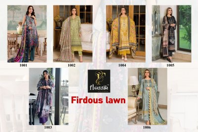 Flossie present Firdous lawn pure cotton unique embroidered Pakistani suit catalogue at wholesale price pakistani suit catalogs