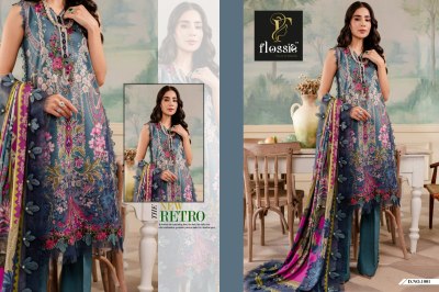 Flossie present Firdous lawn pure cotton unique embroidered Pakistani suit catalogue at wholesale price pakistani suit catalogs