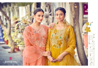 Flower Vally by Rangoon designer embroidered cotton readymade suit catalogue at amaviexpo readymade suit catalogs