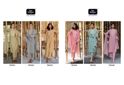 Four buttons new ambar vol 2  fancy linen cotton slub Kurti with pants and dupatta set catalogue  kurtis catalogs