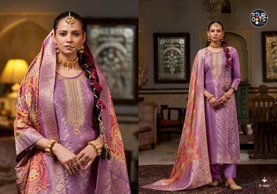 Fourdots Jelani  Brocade Muslin Top with Bsy Cotton Bottom And Printed Jacquard Dupatta Wholesale dress material catalogs