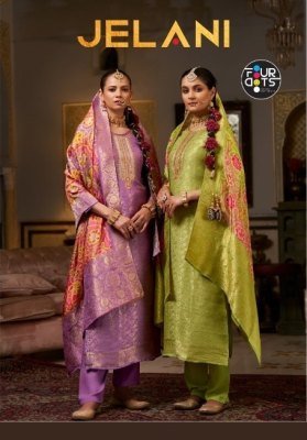 Fourdots Jelani  Brocade Muslin Top with Bsy Cotton Bottom And Printed Jacquard Dupatta Wholesale dress material catalogs
