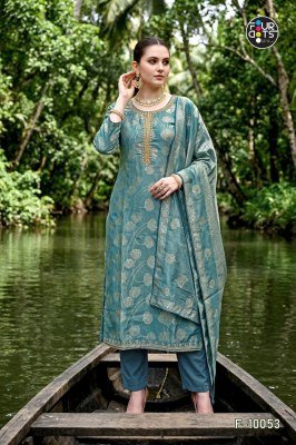 Fourdots Keeva Premium Weaving Silk Jacquard Suit Set with Handwork dress material catalogs