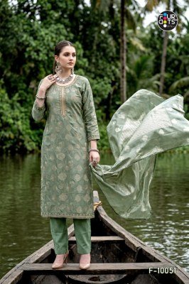 Fourdots Keeva Premium Weaving Silk Jacquard Suit Set with Handwork dress material catalogs