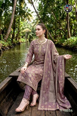 Fourdots Keeva Premium Weaving Silk Jacquard Suit Set with Handwork dress material catalogs