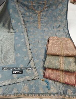 Fourdots Keeva Premium Weaving Silk Jacquard Suit Set with Handwork dress material catalogs