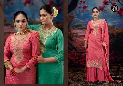 Fourdots Zankar Unstitched Premium Organza Jarkan Work Suit Set with Muslin Bottom And Pure Work Dupatta Wholesale dress material catalogs