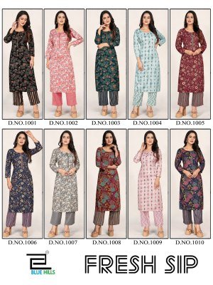 Fresh Sip by Blue Hills reyon capsule printed readymade suit catalogue at affordable rate readymade suit catalogs