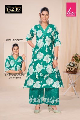 G2K Chahek Vol 3 Premium Embroidered Kurti And Daman Print Palazzo Set Wholesale kurtis catalogs