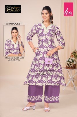 G2K Chahek Vol 3 Premium Embroidered Kurti And Daman Print Palazzo Set Wholesale kurtis catalogs