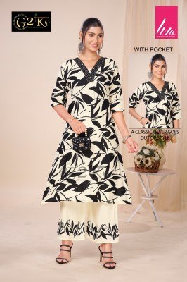 G2K Chahek Vol 3 Premium Embroidered Kurti And Daman Print Palazzo Set Wholesale kurtis catalogs