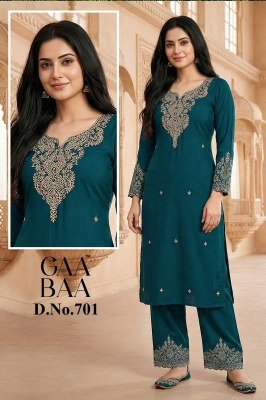 GAAbaa D.No 701 Premium Dhabu Cotton Embroidered Co-Ord Set kurtis catalogs