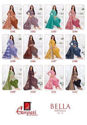GANPATI BELLA PATIYALA VOL-11 Readymade Pure Cotton Printed Patiyala Dress readymade suit catalogs