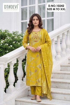GEHENA-5 Pant Set Design No. 10242 Berlin Silk Printed 2-Piece Set kurti pant with dupatta Catalogs