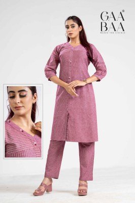 GaaBaa D.No. 926 Yarn Dyed Cotton Handloom Co ord Set with Pocket And Embellishment Wholesale kurtis catalogs