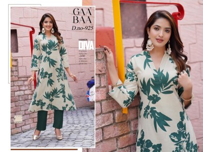 Gaabaa D.No. 925 Women’s Cotton Flex Printed Top And Plain Bottom Co-ord Set Wholesale  co ord set catalogs