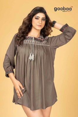 Gaabaa Designer no 885 heavy reyon slub embroidered western wear tunic catalogue at wholesale rate  western wear catalogs