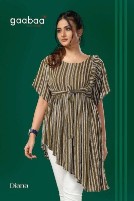 Gaabaa Diana rayon Cross Cut With Bell Sleeve western short top wholesale price in India  kurtis catalogs