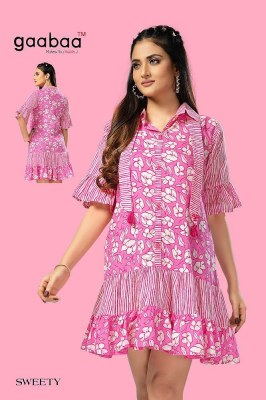 Gaabaa Sweety Cotton printed western tunic style short top wholesaler in India  kurtis catalogs