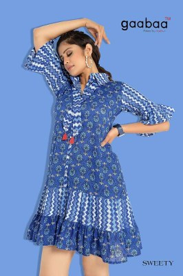 Gaabaa Sweety Cotton printed western tunic style short top wholesaler in India  kurtis catalogs