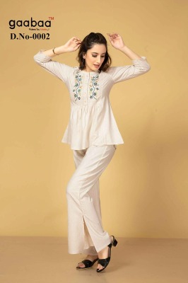 Gaabaa lunch Summer Cool dyed Soft fancy Co-ord set catalogue co ord set catalogs
