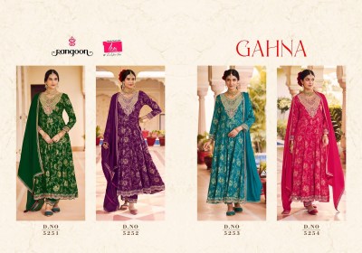 Gahna by Rangoon reyon printed embroidered fancy anarkali suit catalogue at low rate  fancy Anarkali suit catalogs