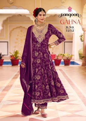 Gahna by Rangoon reyon printed embroidered fancy anarkali suit catalogue at low rate  fancy Anarkali suit catalogs