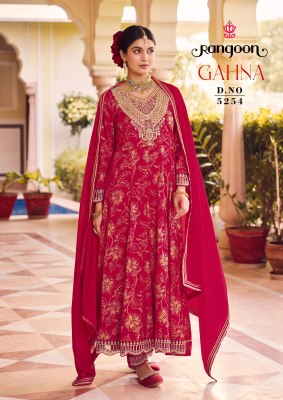 Gahna by Rangoon reyon printed embroidered fancy anarkali suit catalogue at low rate  fancy Anarkali suit catalogs