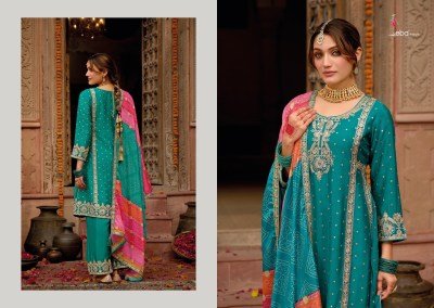 Gajari by Eba Life Style Chinon Embroidered Flair kurti Fancy Pant with dupatta at affordable rate readymade suit catalogs