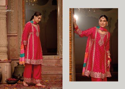 Gajari by Eba Life Style Chinon Embroidered Flair kurti Fancy Pant with dupatta at affordable rate readymade suit catalogs