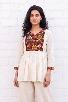 Gamthi Utsav Heavy Rayon Short Length Festival Top with Gamthi & Kodi Lace kurtis catalogs