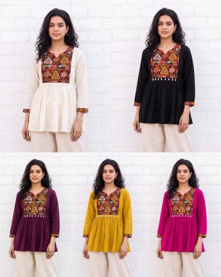 Gamthi Utsav Heavy Rayon Short Length Festival Top with Gamthi & Kodi Lace kurtis catalogs