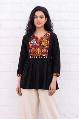 Gamthi Utsav Heavy Rayon Short Length Festival Top with Gamthi & Kodi Lace kurtis catalogs