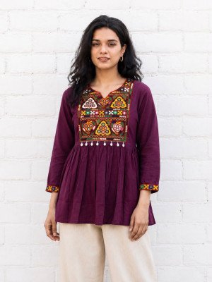 Gamthi Utsav Heavy Rayon Short Length Festival Top with Gamthi & Kodi Lace kurtis catalogs