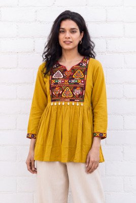 Gamthi Utsav Heavy Rayon Short Length Festival Top with Gamthi & Kodi Lace kurtis catalogs