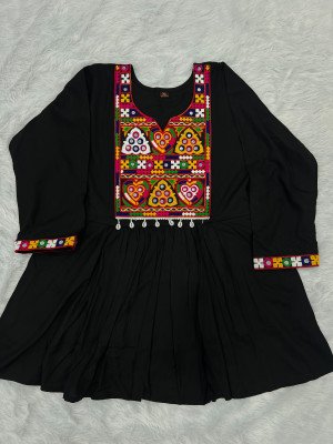 Gamthi Utsav Heavy Rayon Short Length Festival Top with Gamthi & Kodi Lace kurtis catalogs
