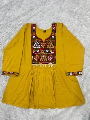 Gamthi Utsav Heavy Rayon Short Length Festival Top with Gamthi & Kodi Lace kurtis catalogs