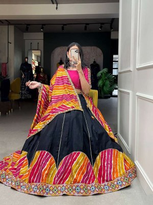 Gamthiwork Navratri specail Black colour Navaratri Lehenga Choli collection  lehenga choli catalogs