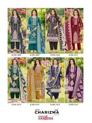Ganesha Charizma Vol 1 Karachi Pure Cotton Dress Material with Mal Mal Cotton Dupatta dress material catalogs