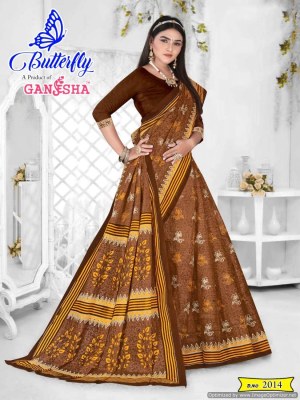 Ganesha by Butterfly vol 2 heavy cotton printed saree catalogue at affordable rate Shree Ganesh